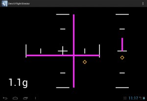 Screenshot of "Zero G Flight Director" for Android